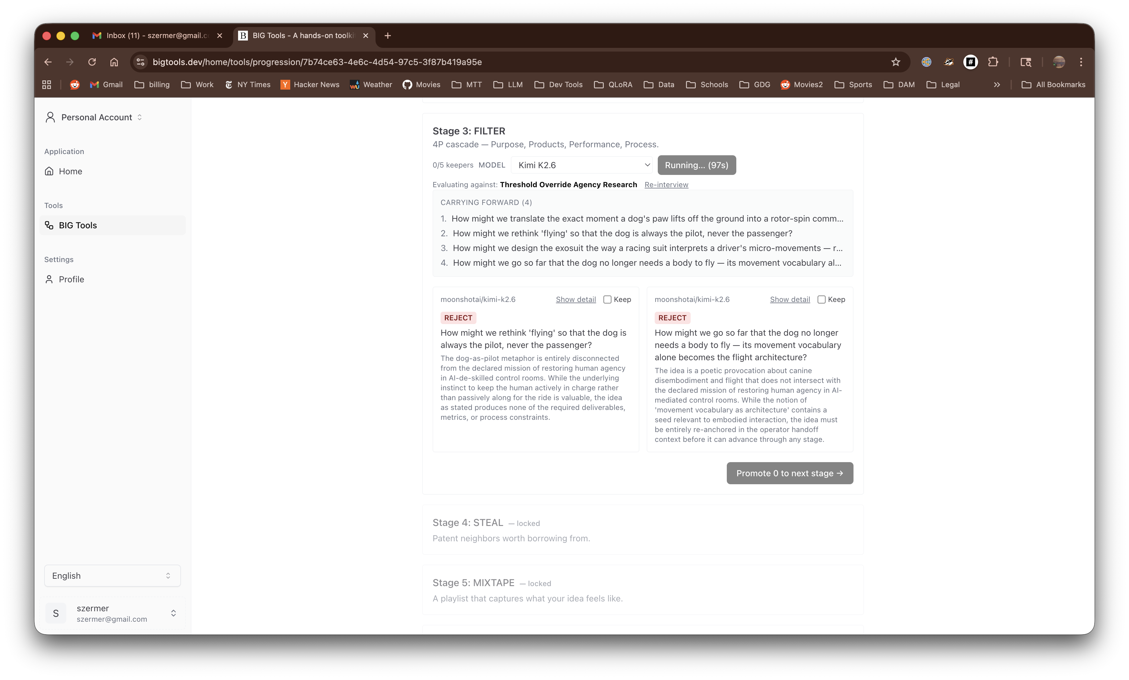 Pre-audit Filter — AI-issued REJECT verdicts on user-generated How-Might-We questions